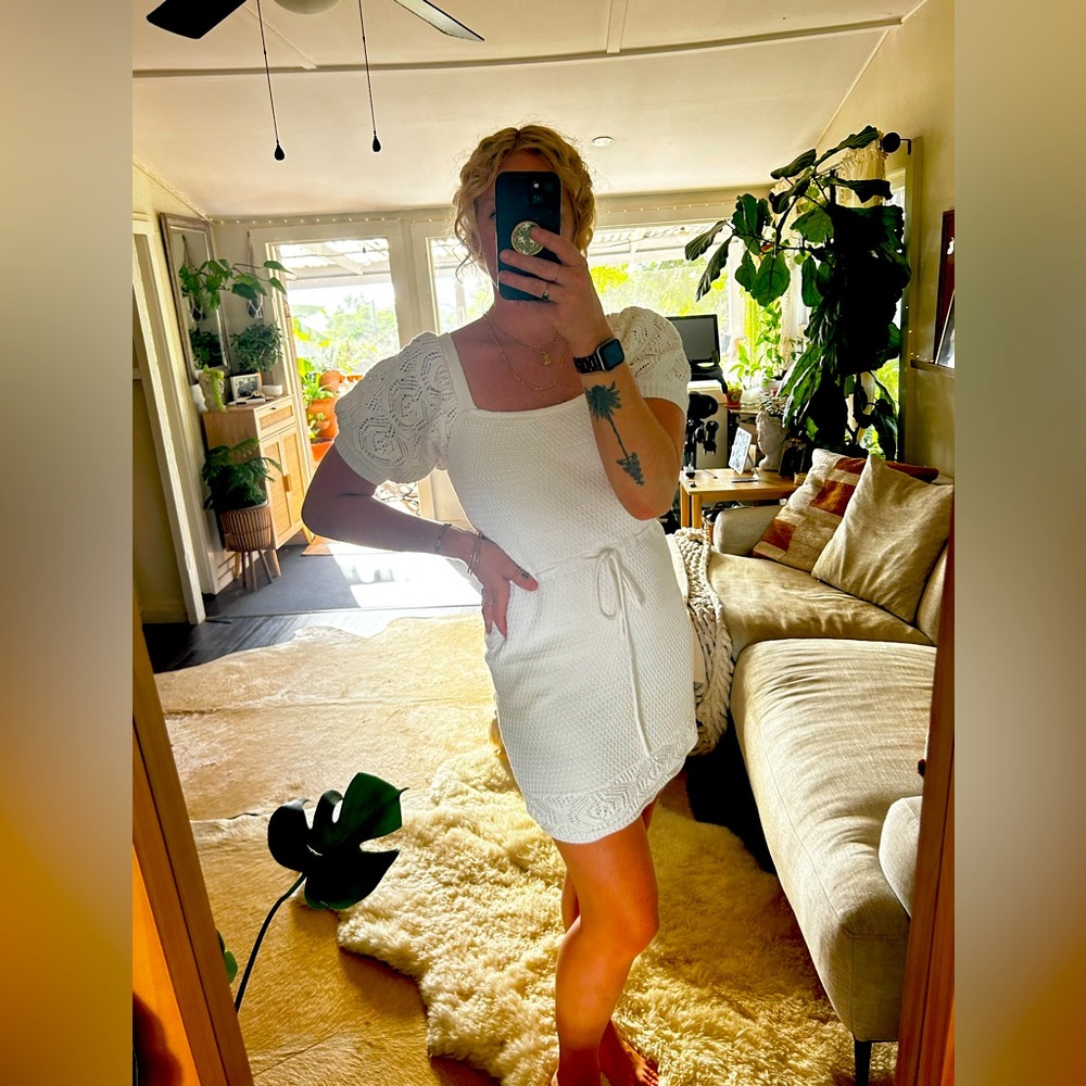Puff Sleeve White Dress